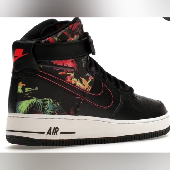 Nike Air Force 1 High ‘07 Black Floral (CI2304-001) Men's Size 10 MSRP $252 - Picture 2 of 9